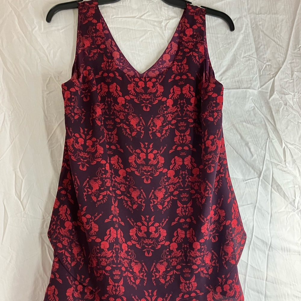 CAbi Red and Purple Floral Blouse